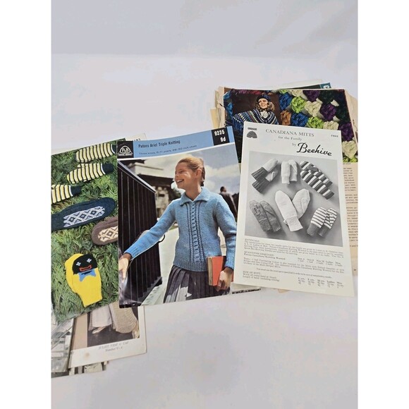 VINTAGE KNITTING CROCHET PAMPHLETS INSTRUCTIONS PATTERNS DESIGN BOOK LOT 70S 80S - Picture 11 of 14